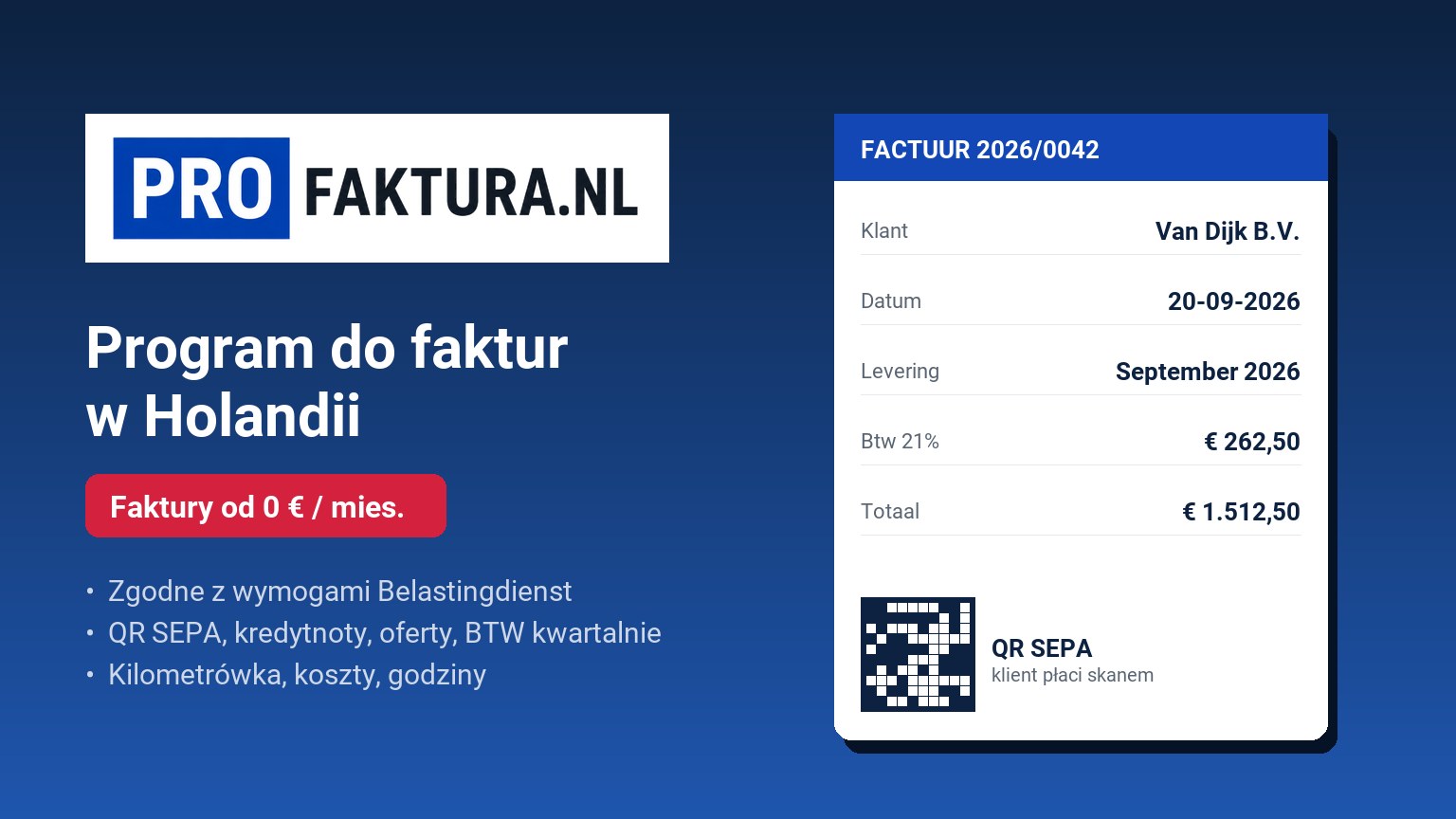 Program do faktur w Holandii - ProFaktura