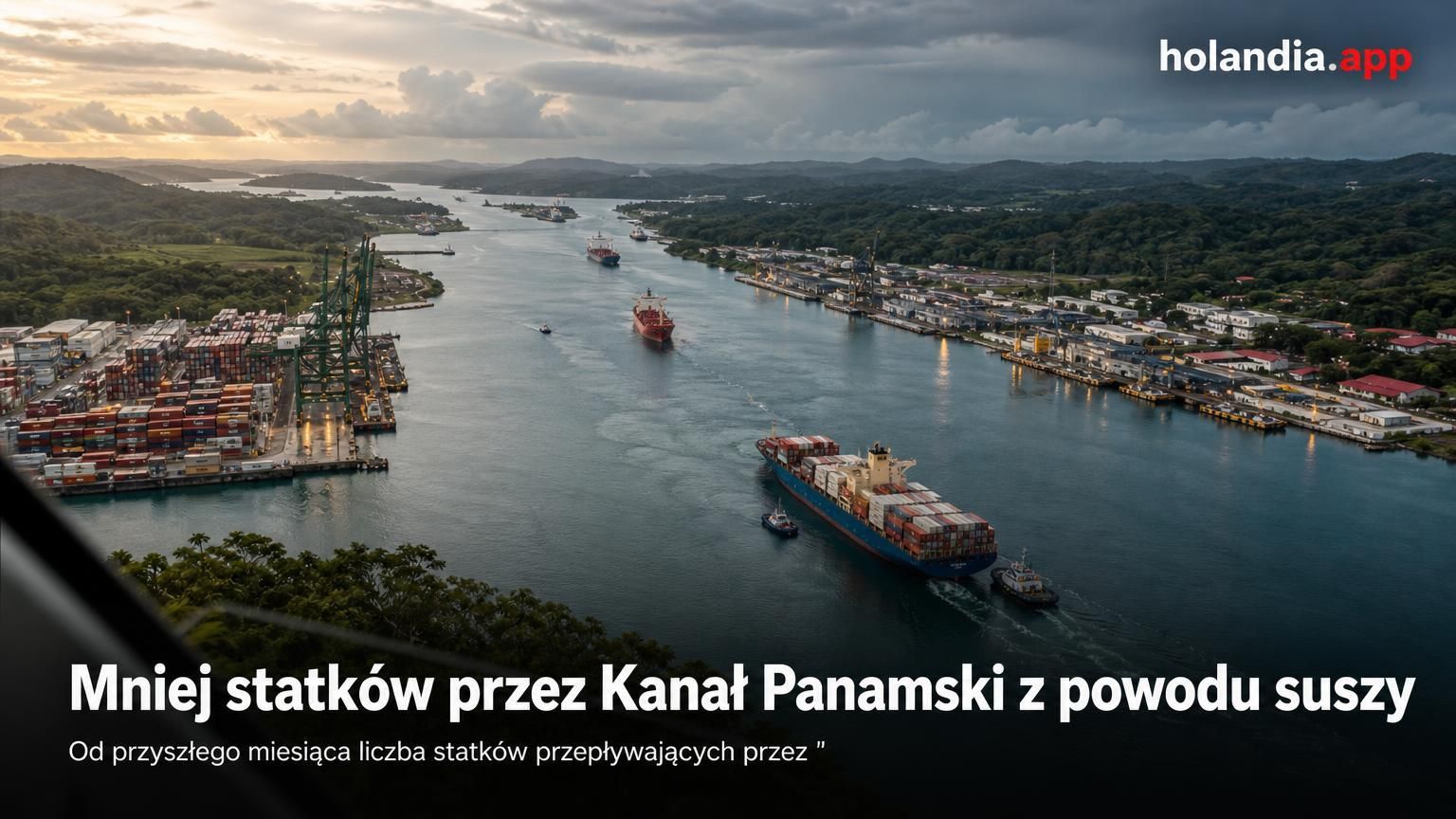 Mniej statków przez Kanał Panamski z powodu suszy
