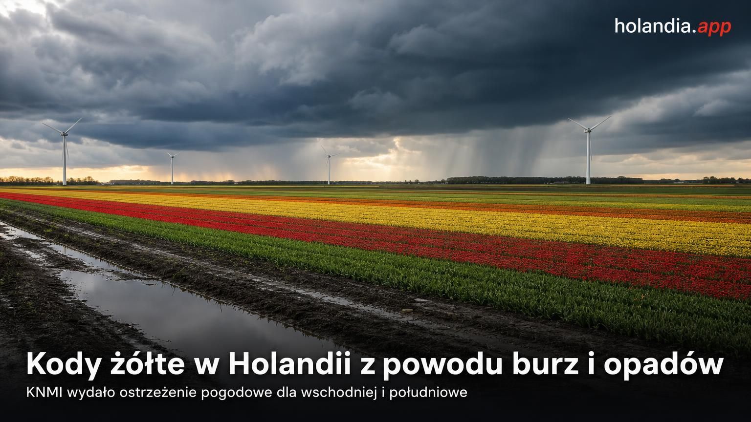 Kody żółte w Holandii z powodu burz i opadów