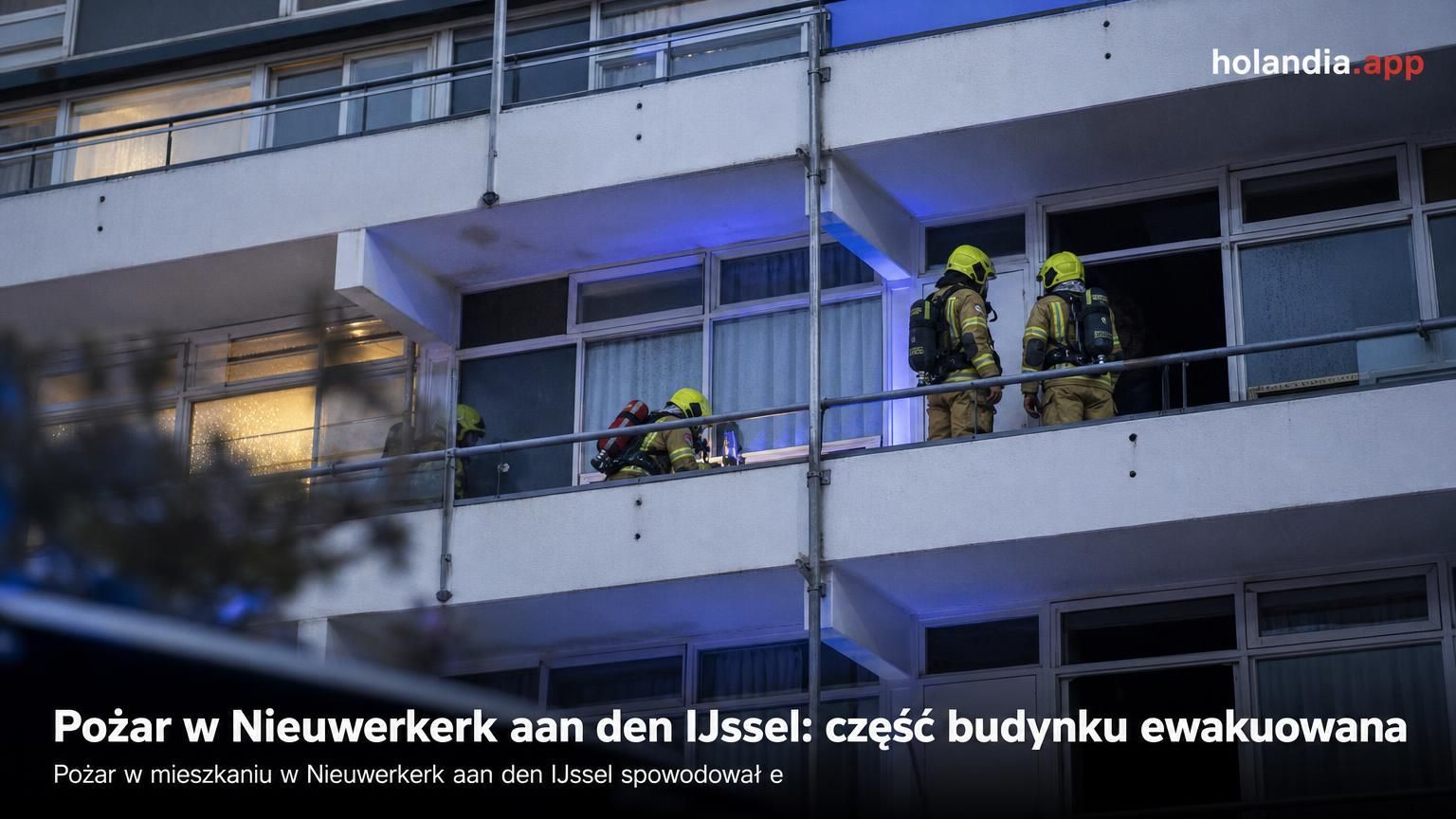 Pożar w Nieuwerkerk aan den IJssel: część budynku ewakuowana