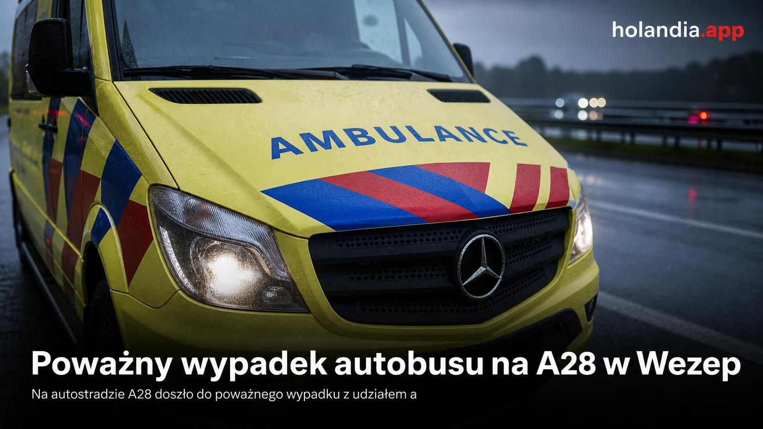 Poważny wypadek autobusu na A28 w Wezep