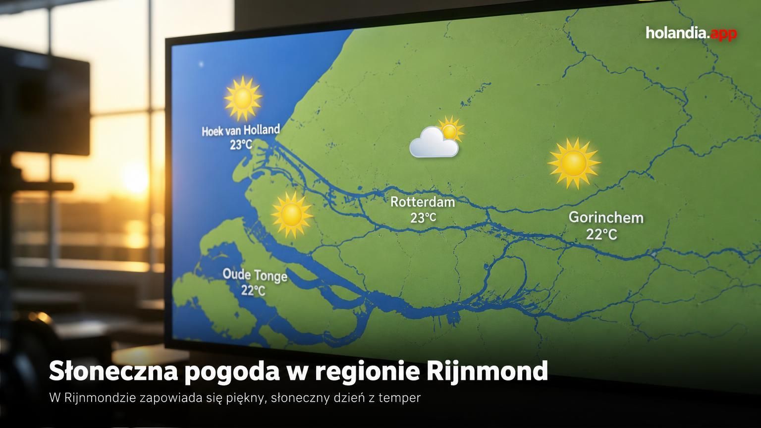 Słoneczna pogoda w regionie Rijnmond