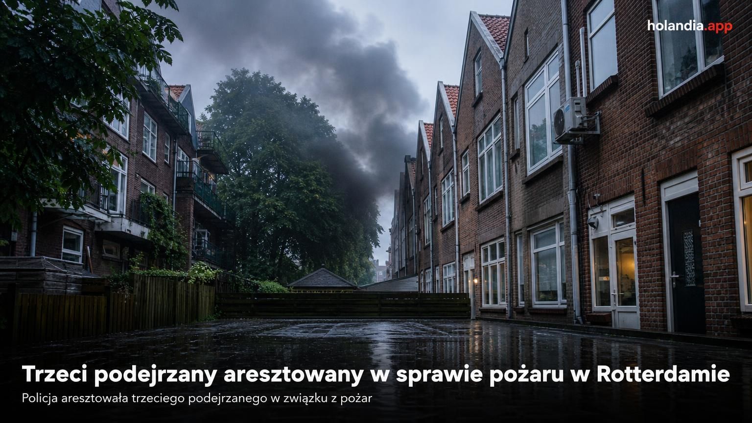 Trzeci podejrzany aresztowany w sprawie pożaru w Rotterdamie