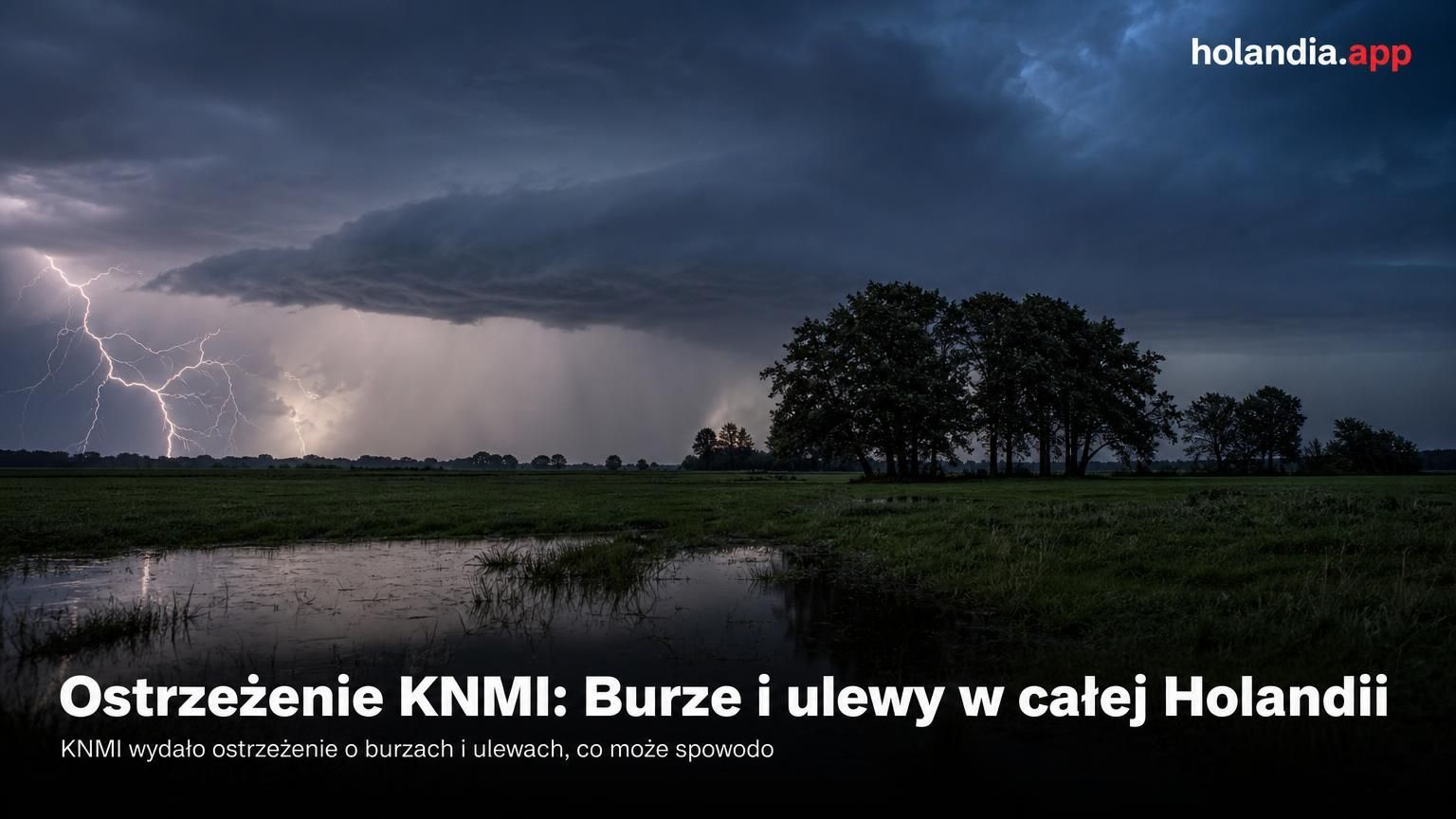 Ostrzeżenie KNMI: Burze i ulewy w całej Holandii