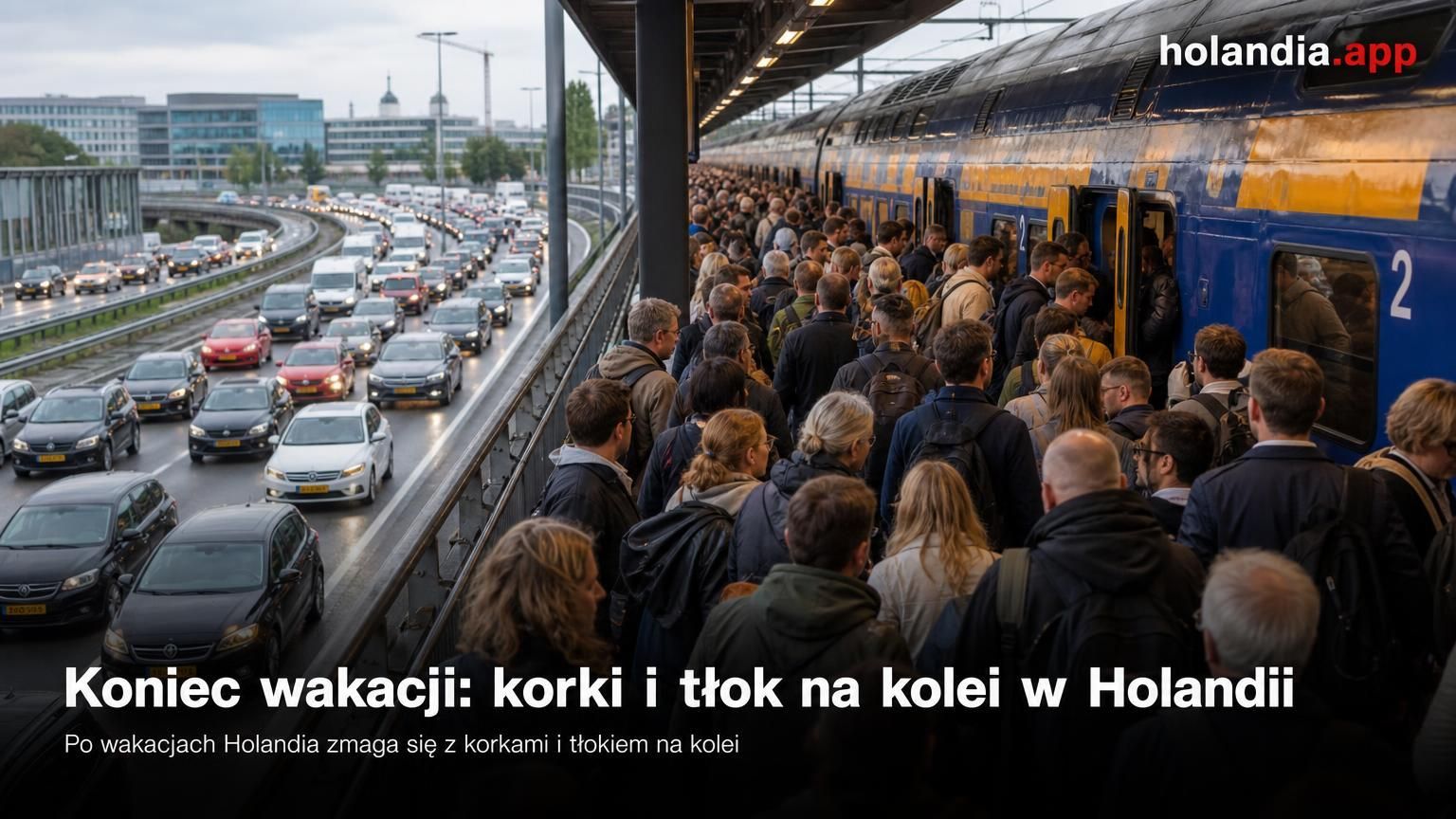 Koniec wakacji: korki i tłok na kolei w Holandii
