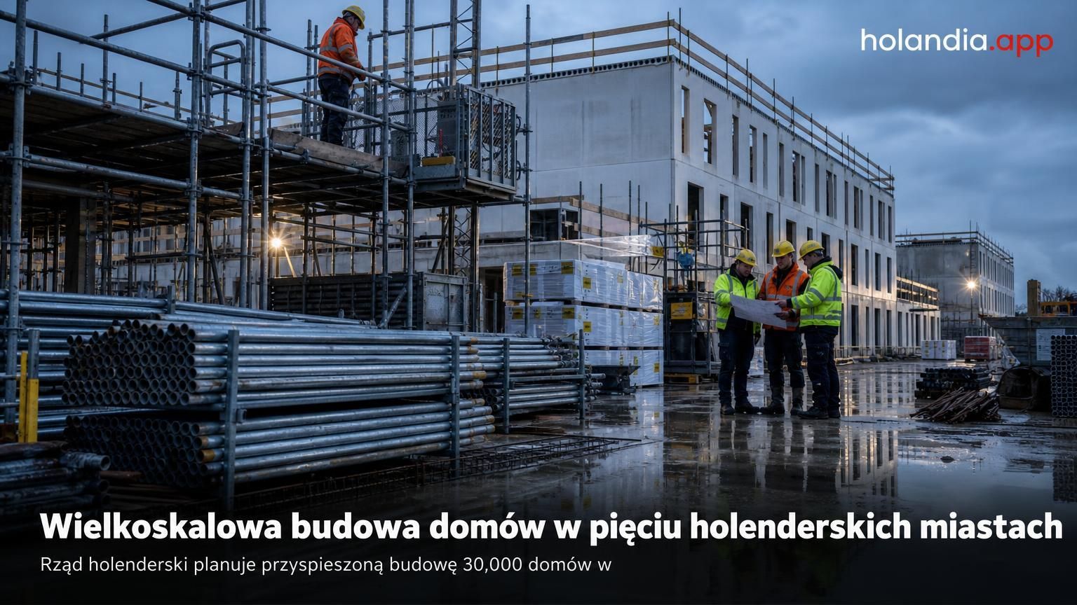 Wielkoskalowa budowa domów w pięciu holenderskich miastach
