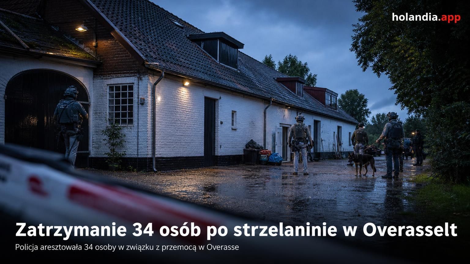 Zatrzymanie 34 osób po strzelaninie w Overasselt