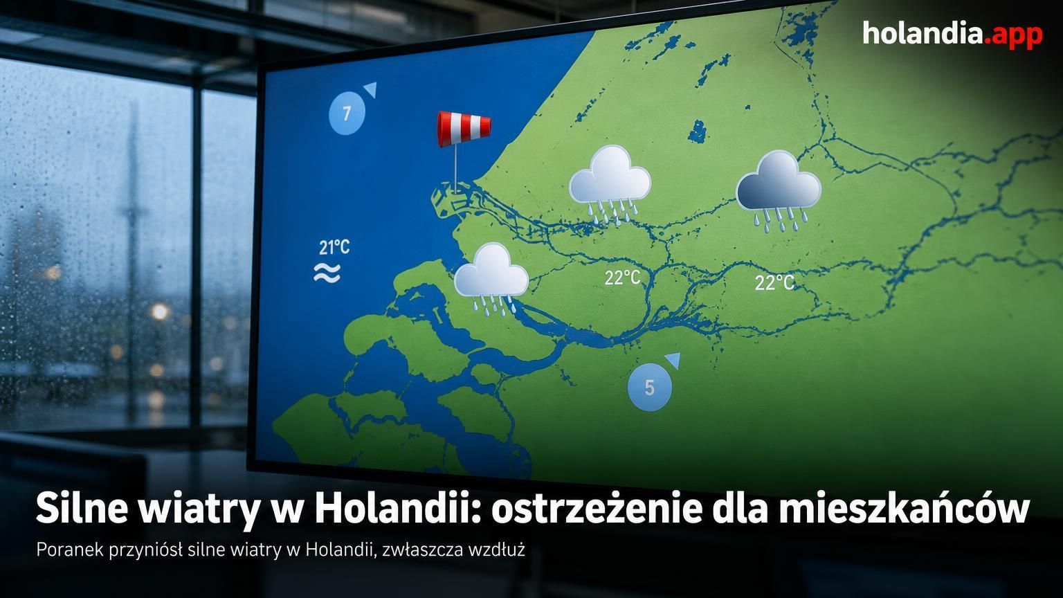 Silne wiatry w Holandii: ostrzeżenie dla mieszkańców