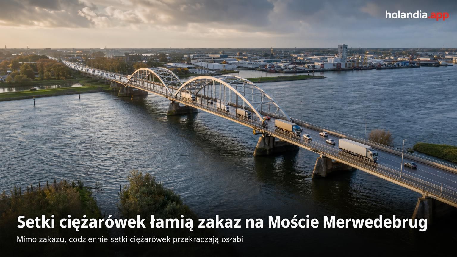 Setki ciężarówek łamią zakaz na Moście Merwedebrug