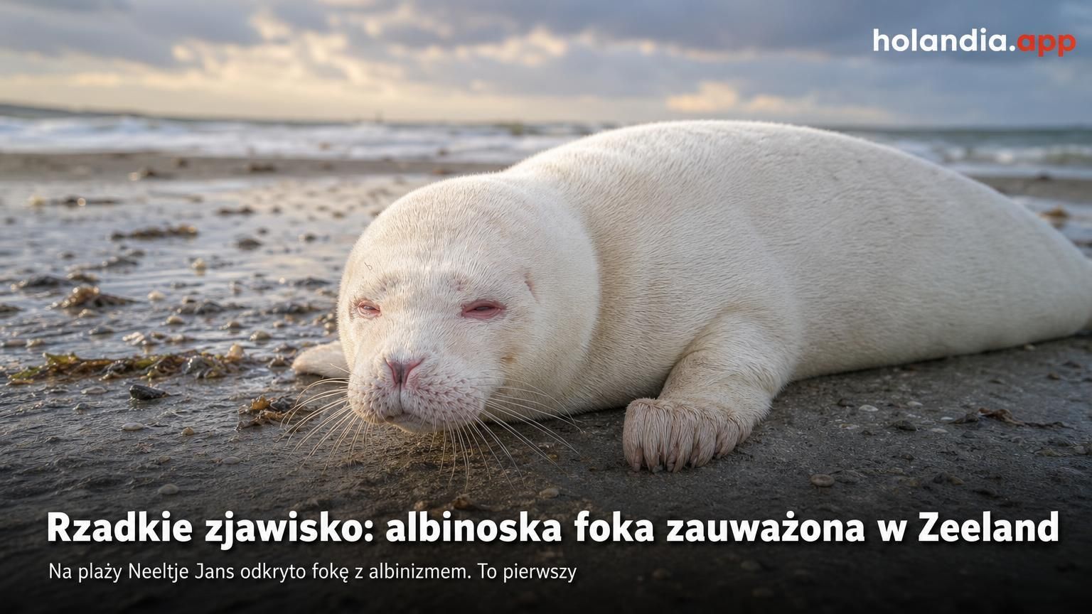 Rzadkie zjawisko: albinoska foka zauważona w Zeeland