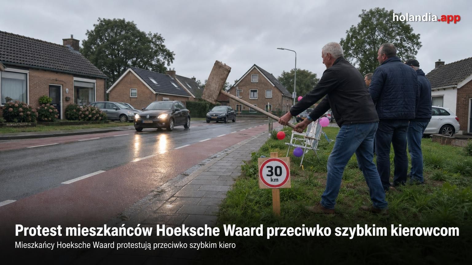 Protest mieszkańców Hoeksche Waard przeciwko szybkim kierowcom