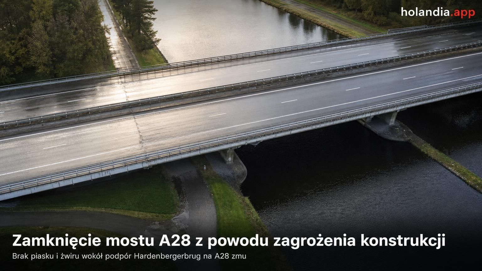Zamknięcie mostu A28 z powodu zagrożenia konstrukcji