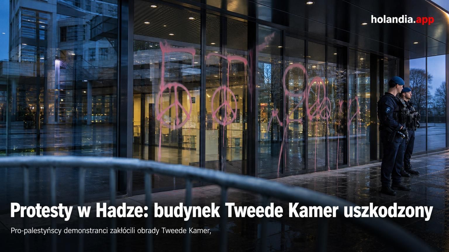 Protesty w Hadze: budynek Tweede Kamer uszkodzony