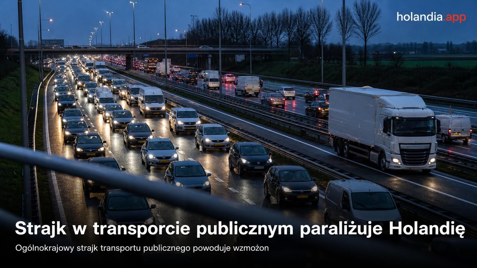 Strajk w transporcie publicznym paraliżuje Holandię