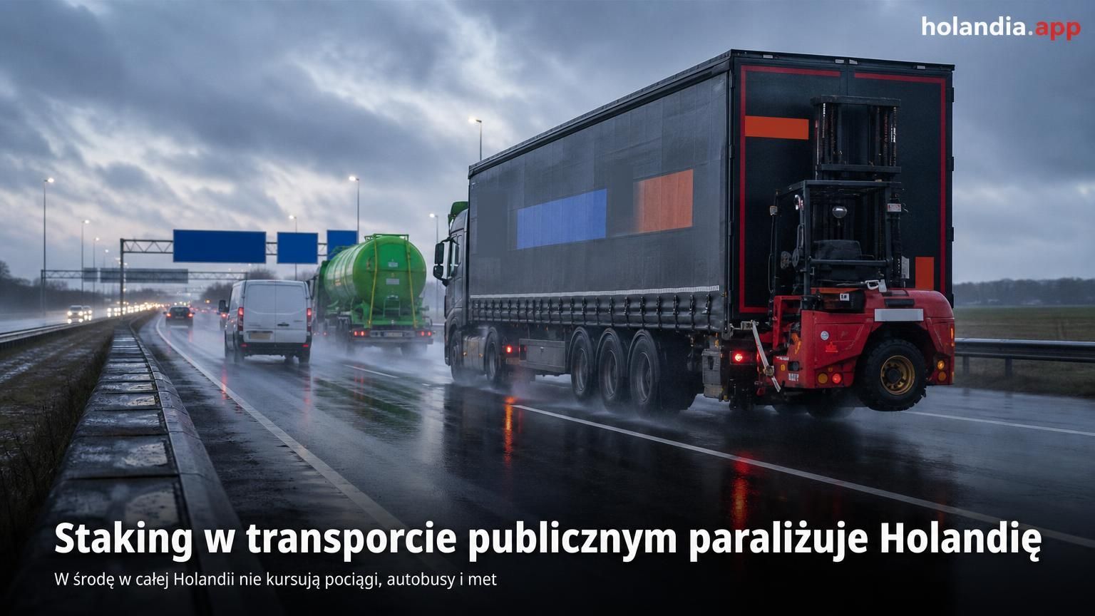 Staking w transporcie publicznym paraliżuje Holandię