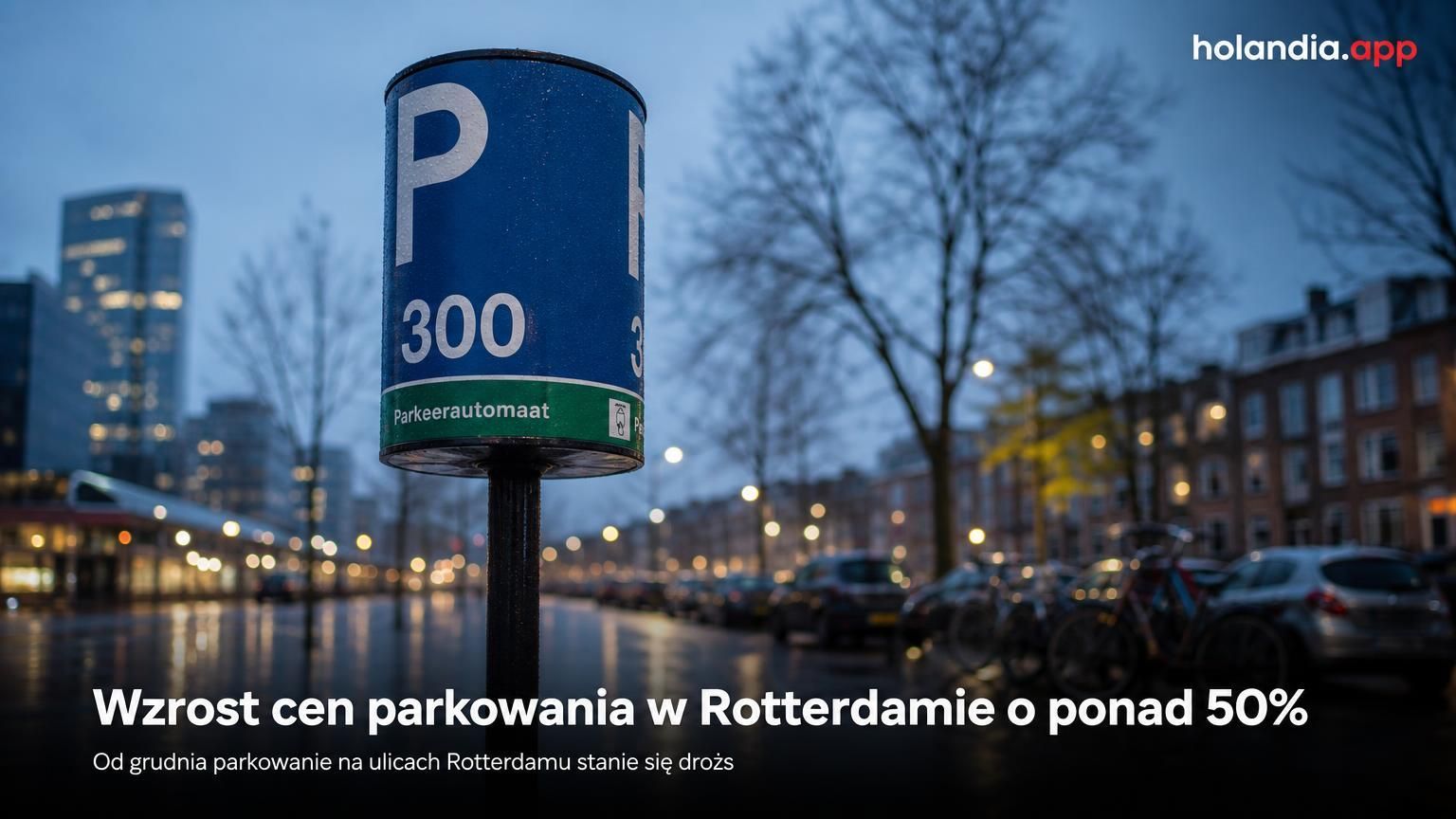 Wzrost cen parkowania w Rotterdamie o ponad 50%