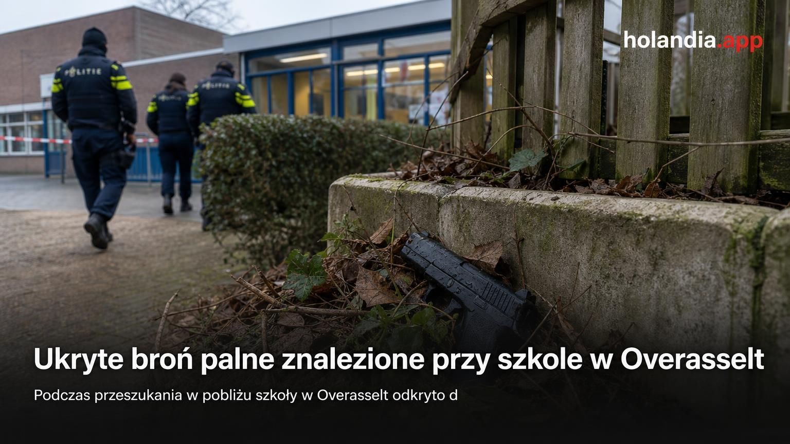 Ukryte broń palne znalezione przy szkole w Overasselt