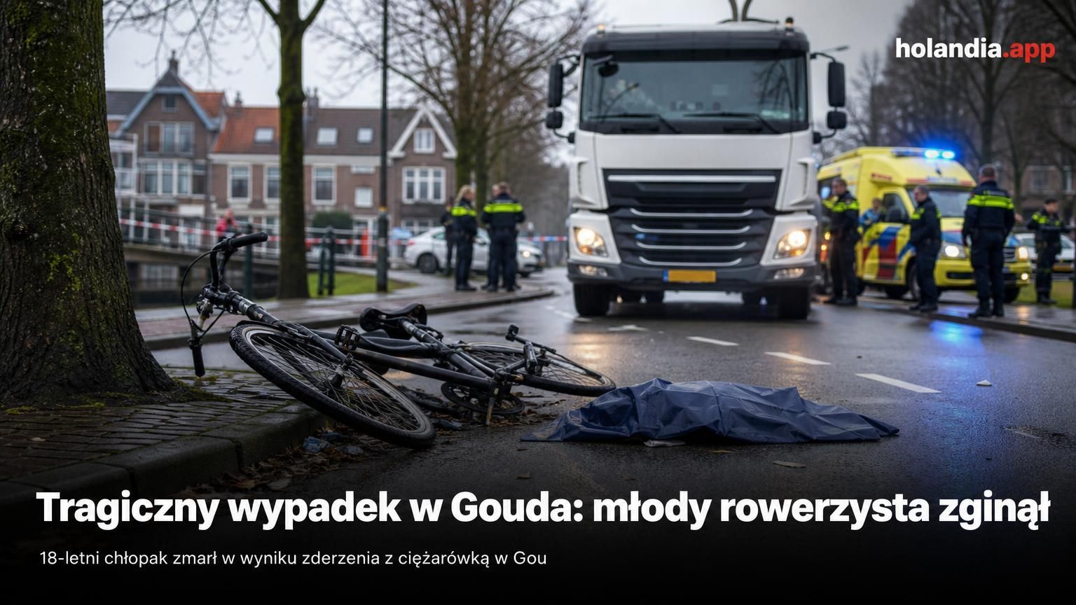 Tragiczny wypadek w Gouda: młody rowerzysta zginął