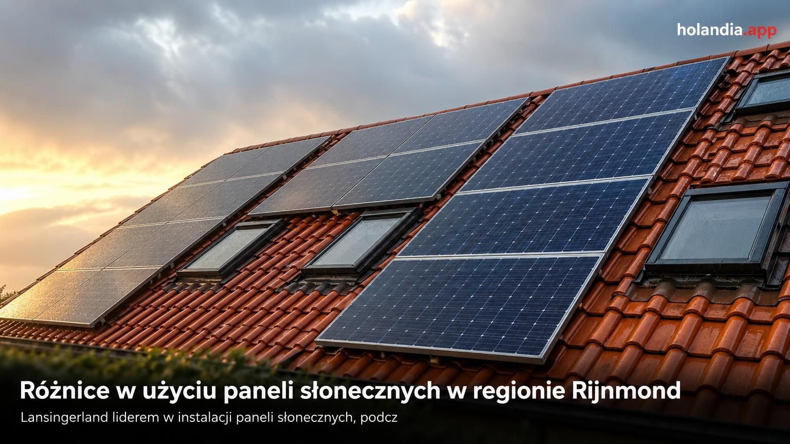Różnice w użyciu paneli słonecznych w regionie Rijnmond