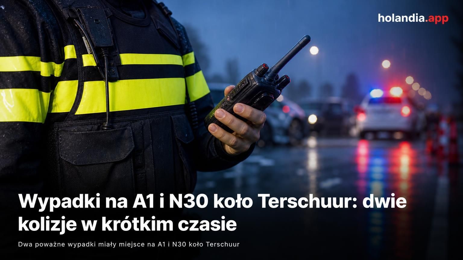 Wypadki na A1 i N30 koło Terschuur: dwie kolizje w krótkim czasie