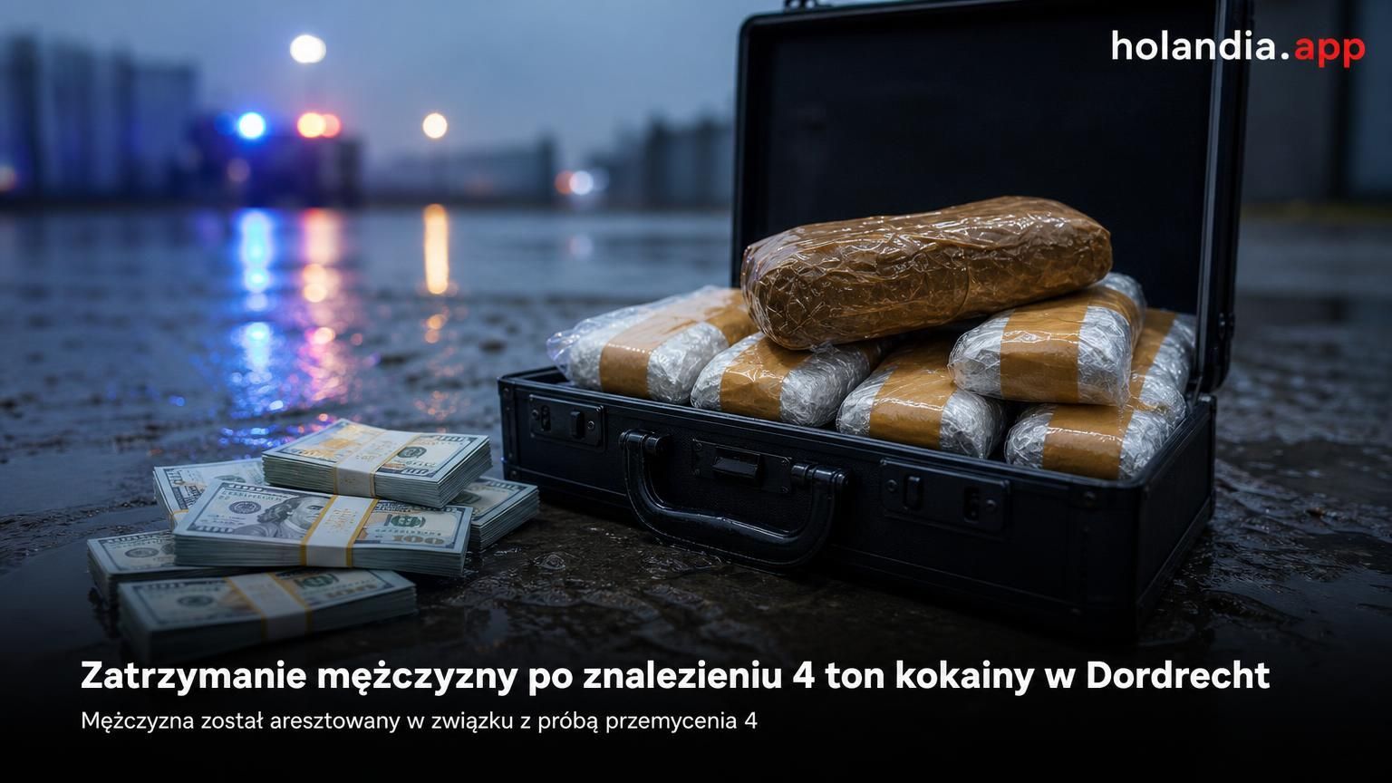 Zatrzymanie mężczyzny po znalezieniu 4 ton kokainy w Dordrecht