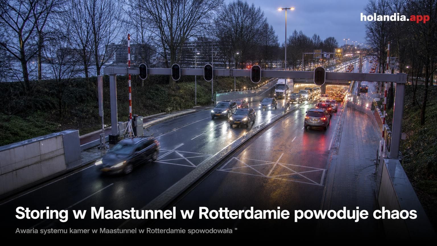 Storing w Maastunnel w Rotterdamie powoduje chaos
