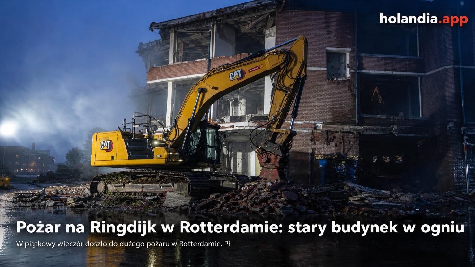 Pożar na Ringdijk w Rotterdamie: stary budynek w ogniu