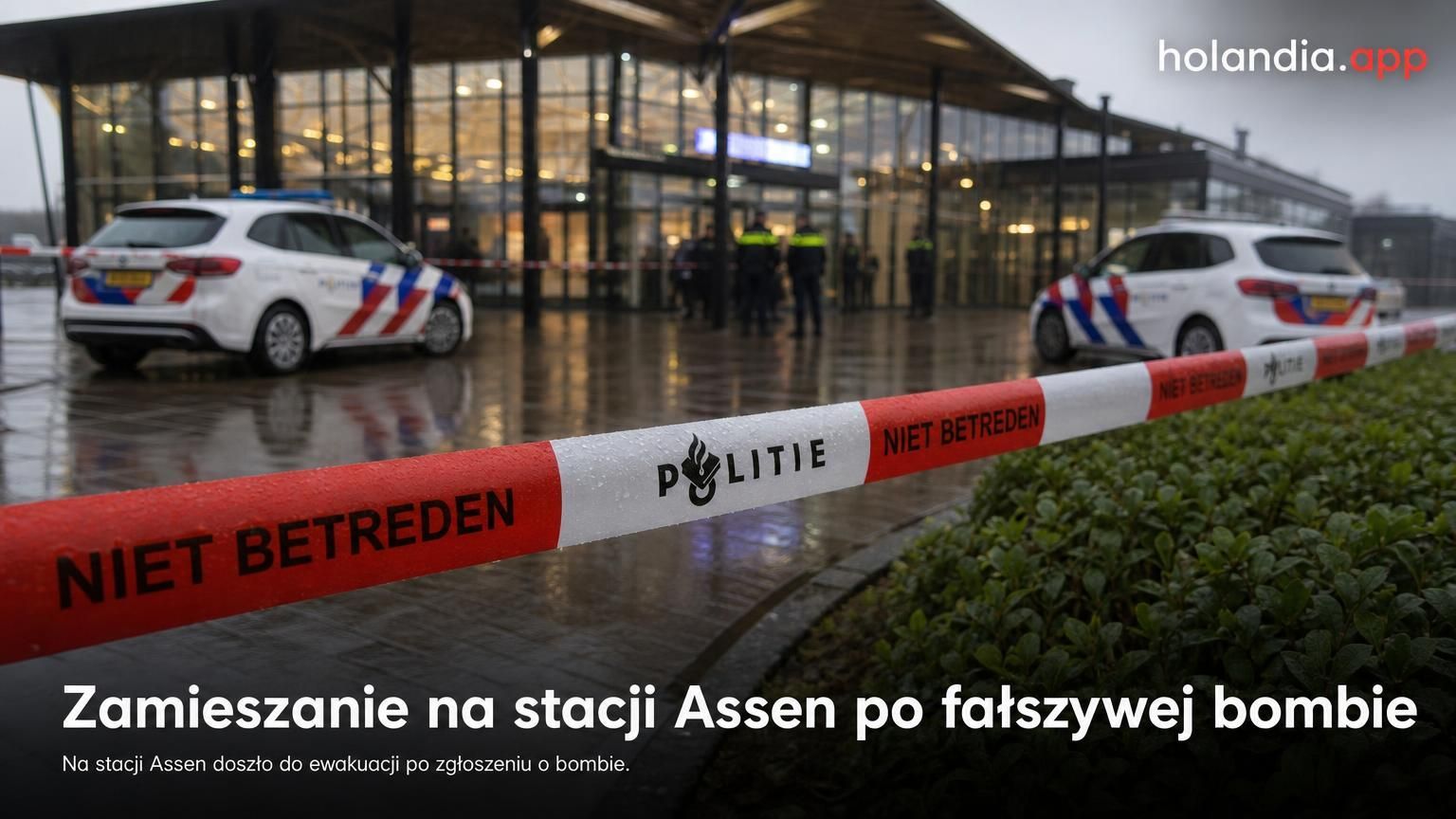 Zamieszanie na stacji Assen po fałszywej bombie