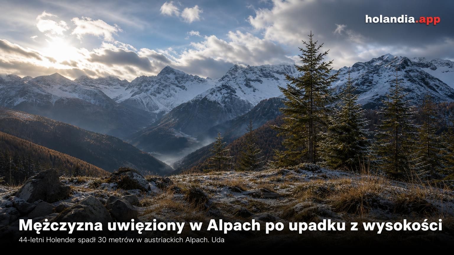 Mężczyzna uwięziony w Alpach po upadku z wysokości