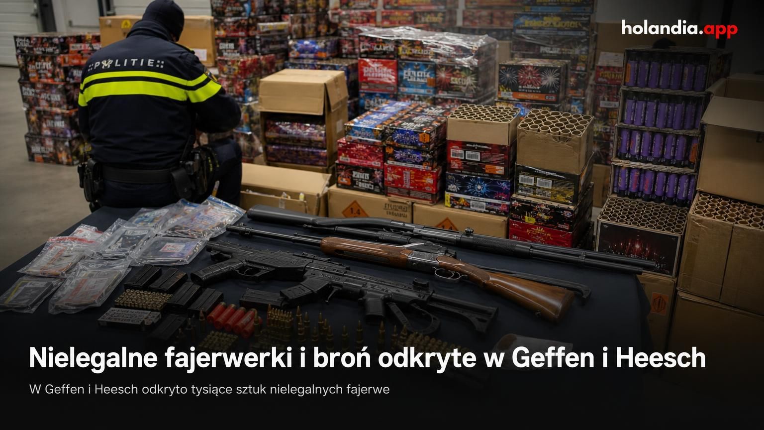 Nielegalne fajerwerki i broń odkryte w Geffen i Heesch