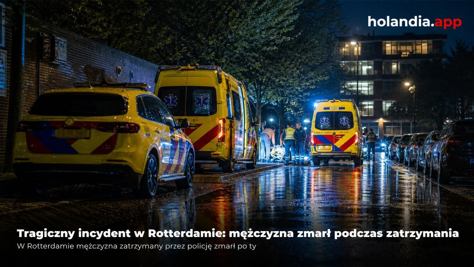 Tragiczny incydent w Rotterdamie: mężczyzna zmarł podczas zatrzymania