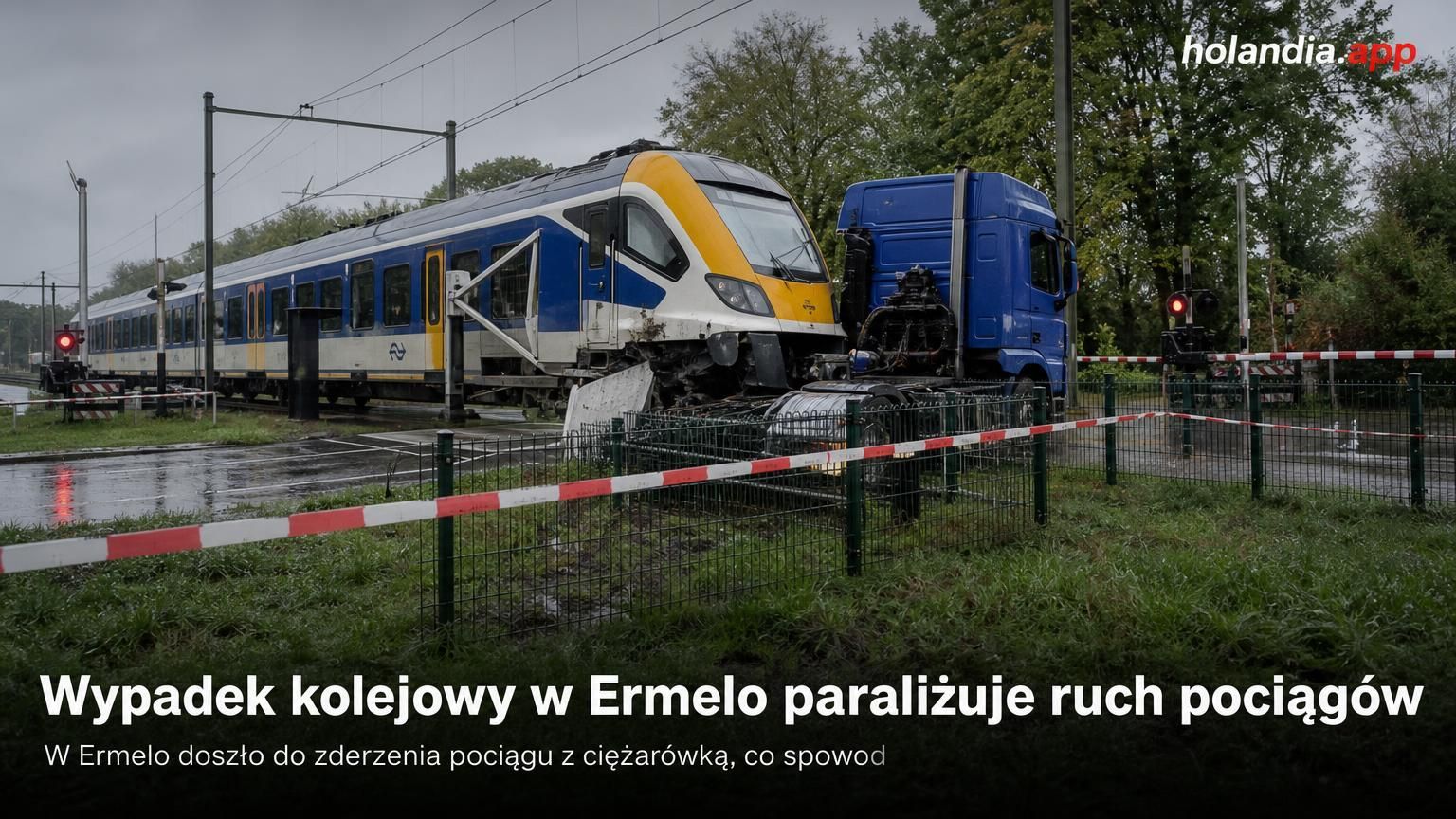 Wypadek kolejowy w Ermelo paraliżuje ruch pociągów