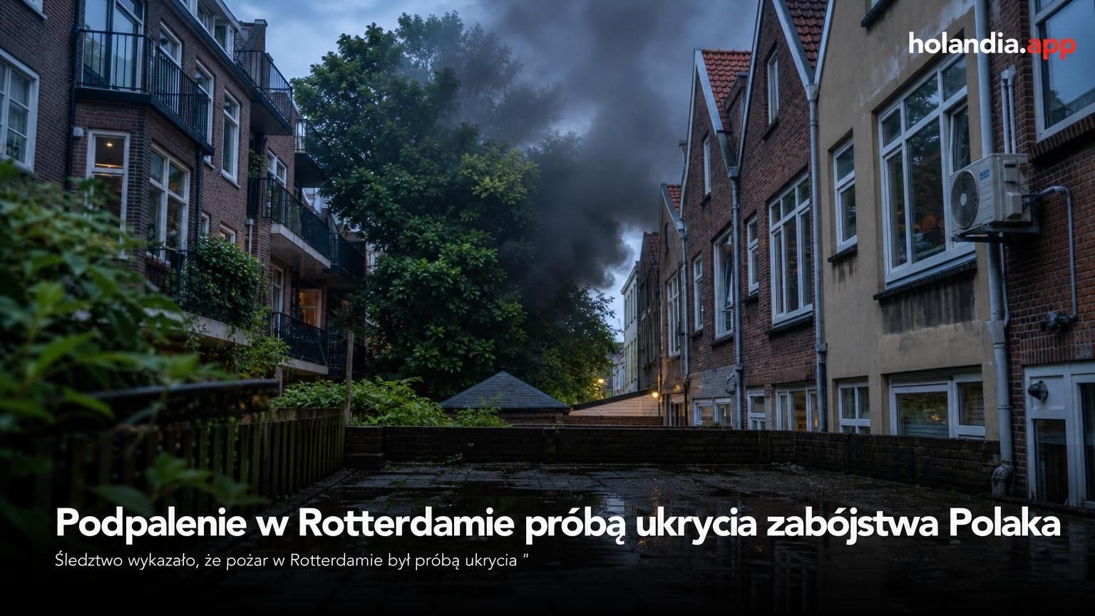Podpalenie w Rotterdamie próbą ukrycia zabójstwa Polaka