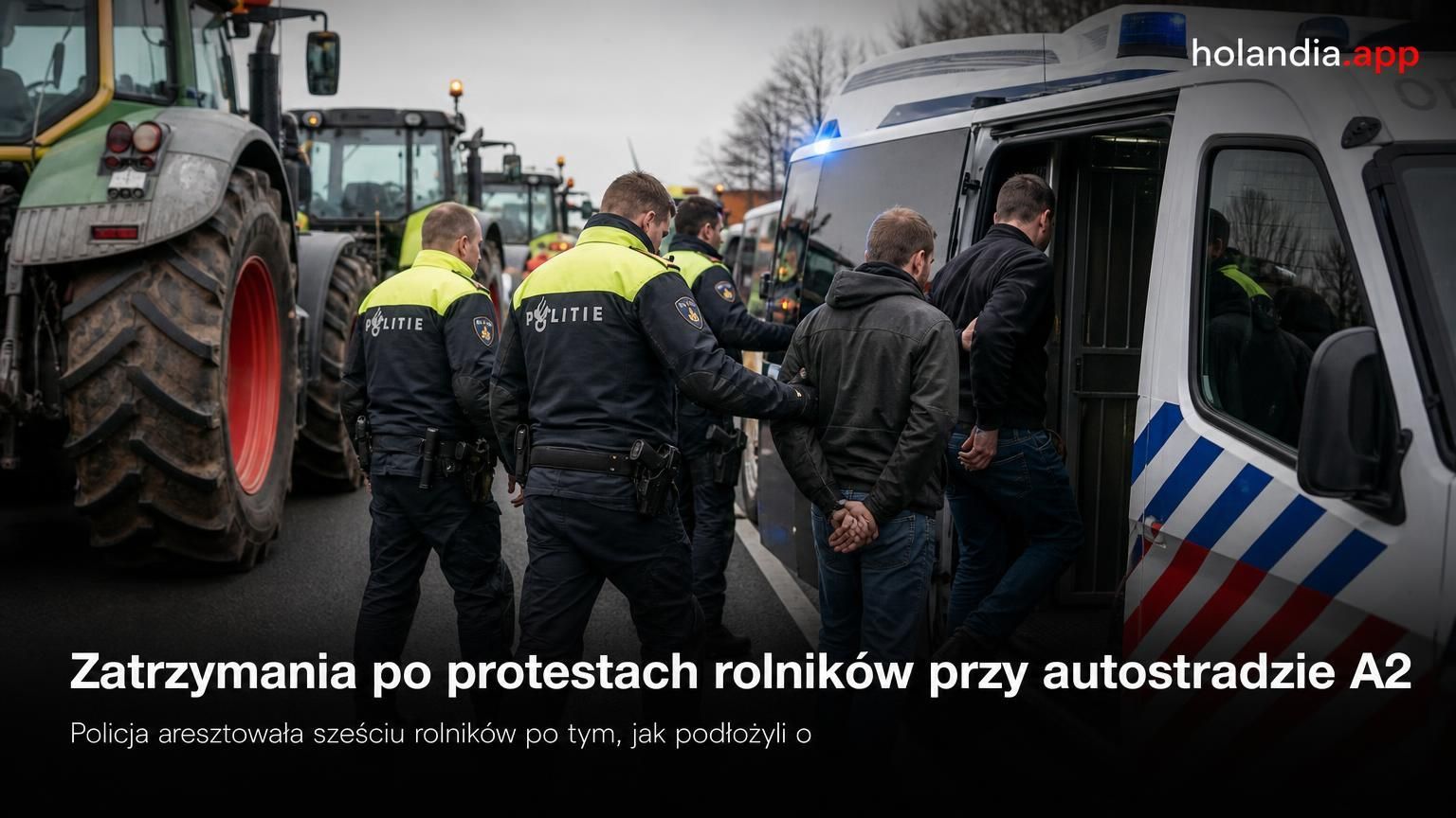 Zatrzymania po protestach rolników przy autostradzie A2