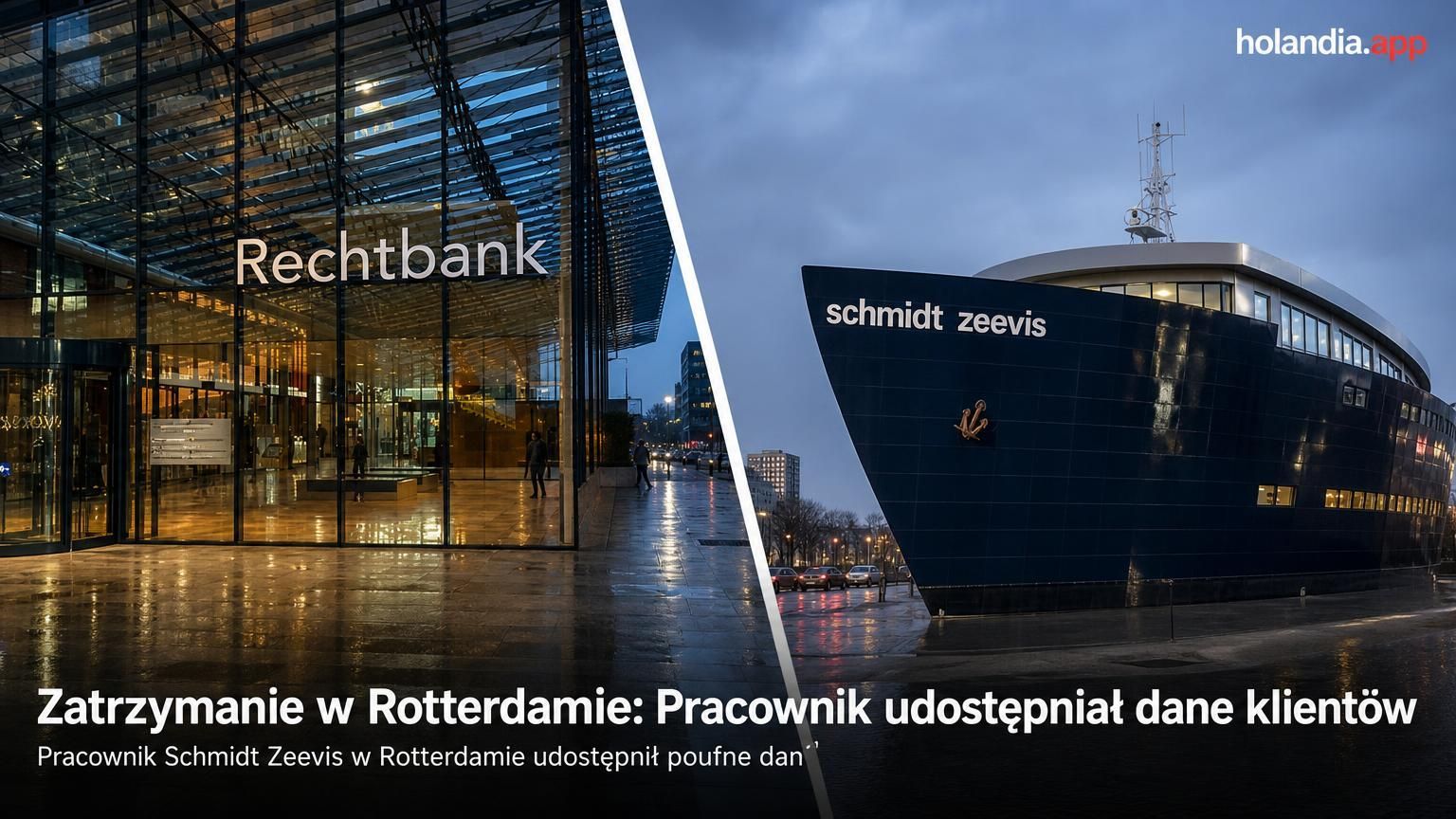 Zatrzymanie w Rotterdamie: Pracownik udostępniał dane klientów