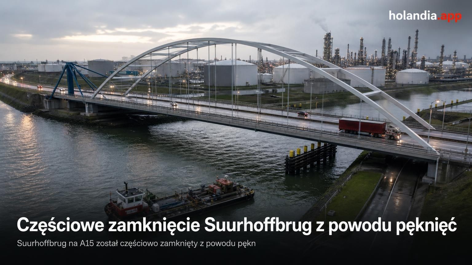 Częściowe zamknięcie Suurhoffbrug z powodu pęknięć