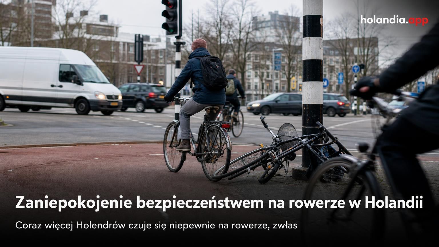 Zaniepokojenie bezpieczeństwem na rowerze w Holandii