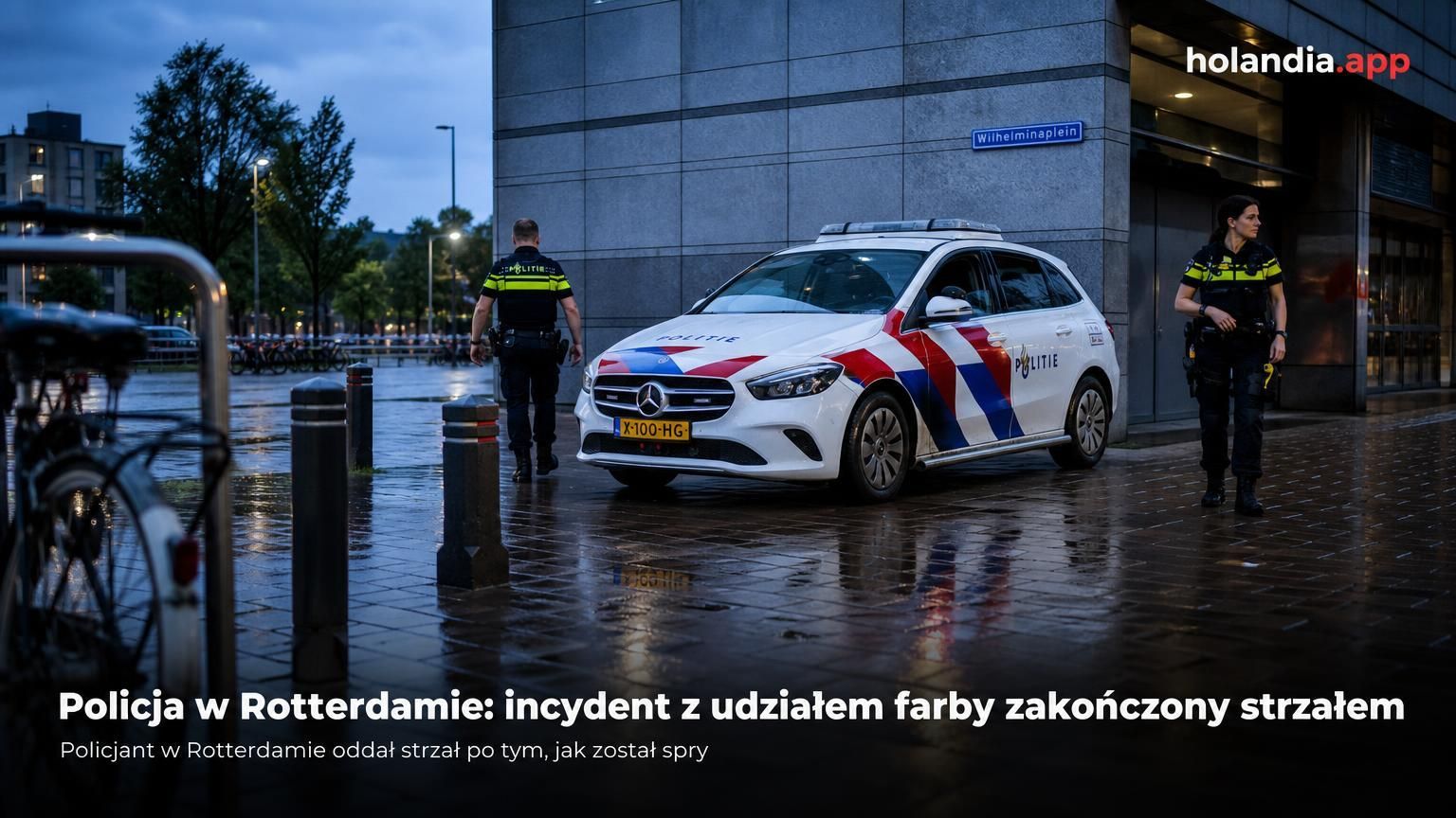 Policja w Rotterdamie: incydent z udziałem farby zakończony strzałem