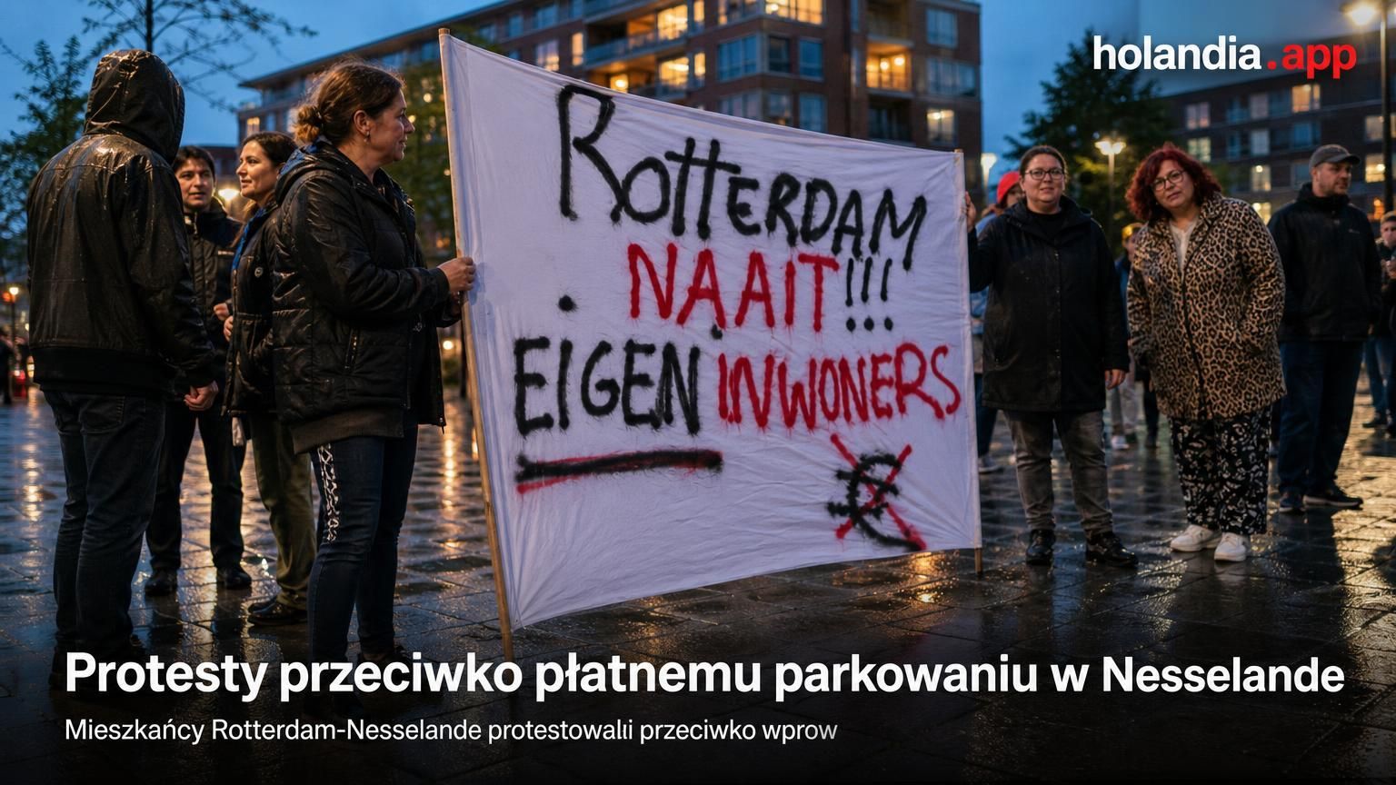 Protesty przeciwko płatnemu parkowaniu w Nesselande