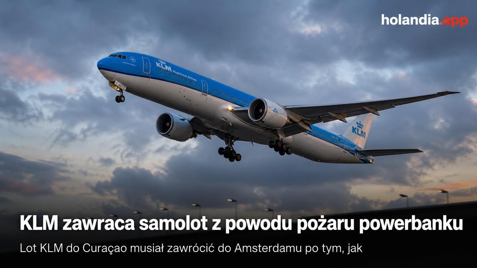 KLM zawraca samolot z powodu pożaru powerbanku