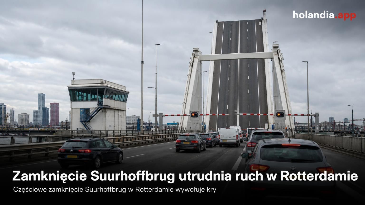 Zamknięcie Suurhoffbrug utrudnia ruch w Rotterdamie