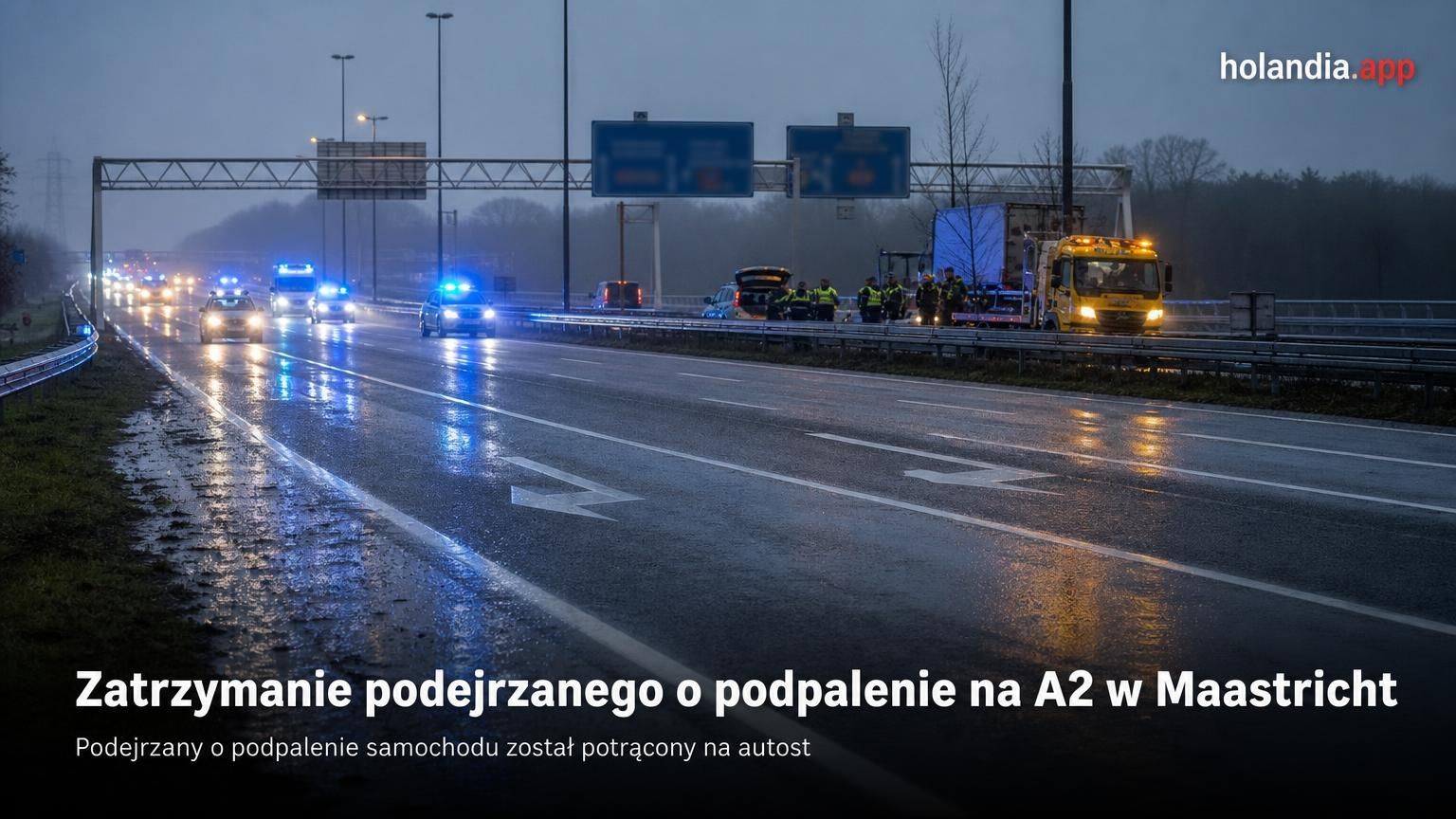 Zatrzymanie podejrzanego o podpalenie na A2 w Maastricht