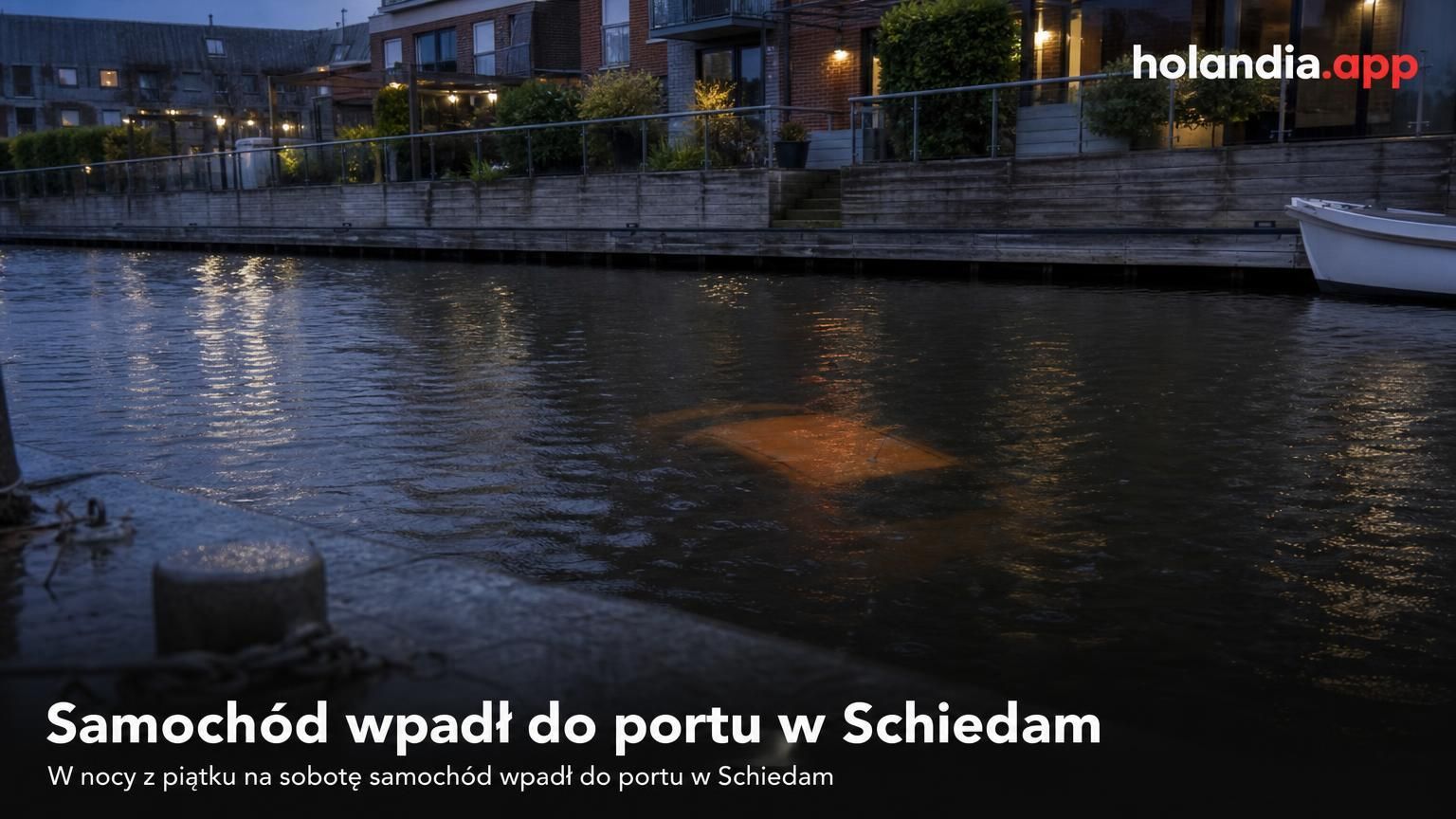 Samochód wpadł do portu w Schiedam