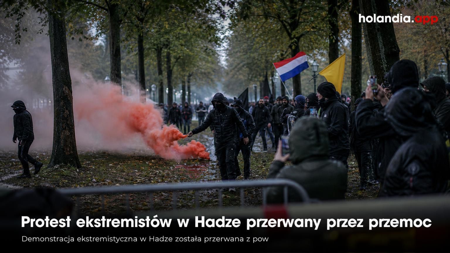 Protest ekstremistów w Hadze przerwany przez przemoc