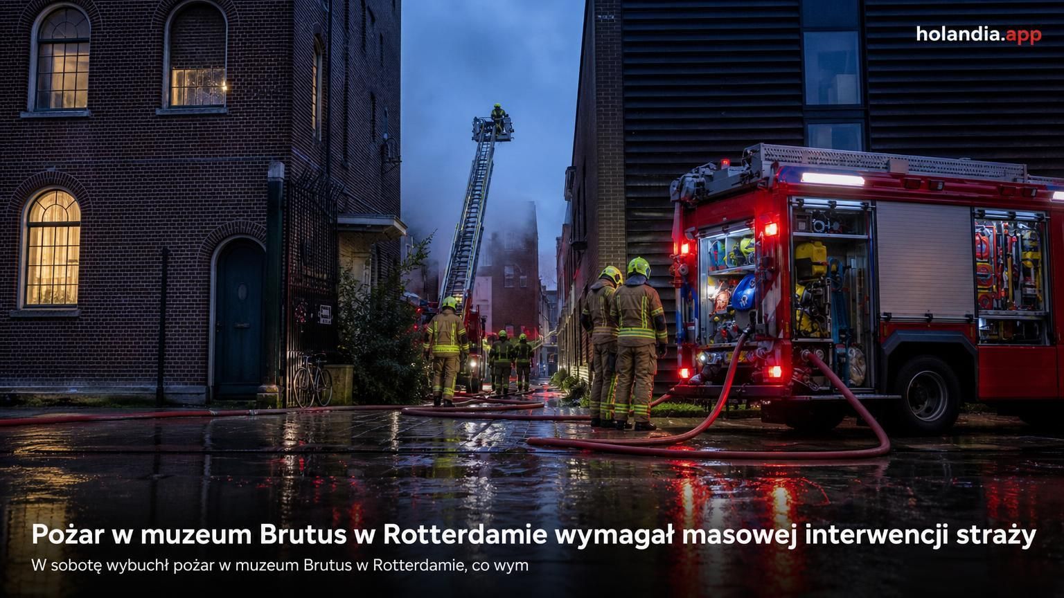 Pożar w muzeum Brutus w Rotterdamie wymagał masowej interwencji straży