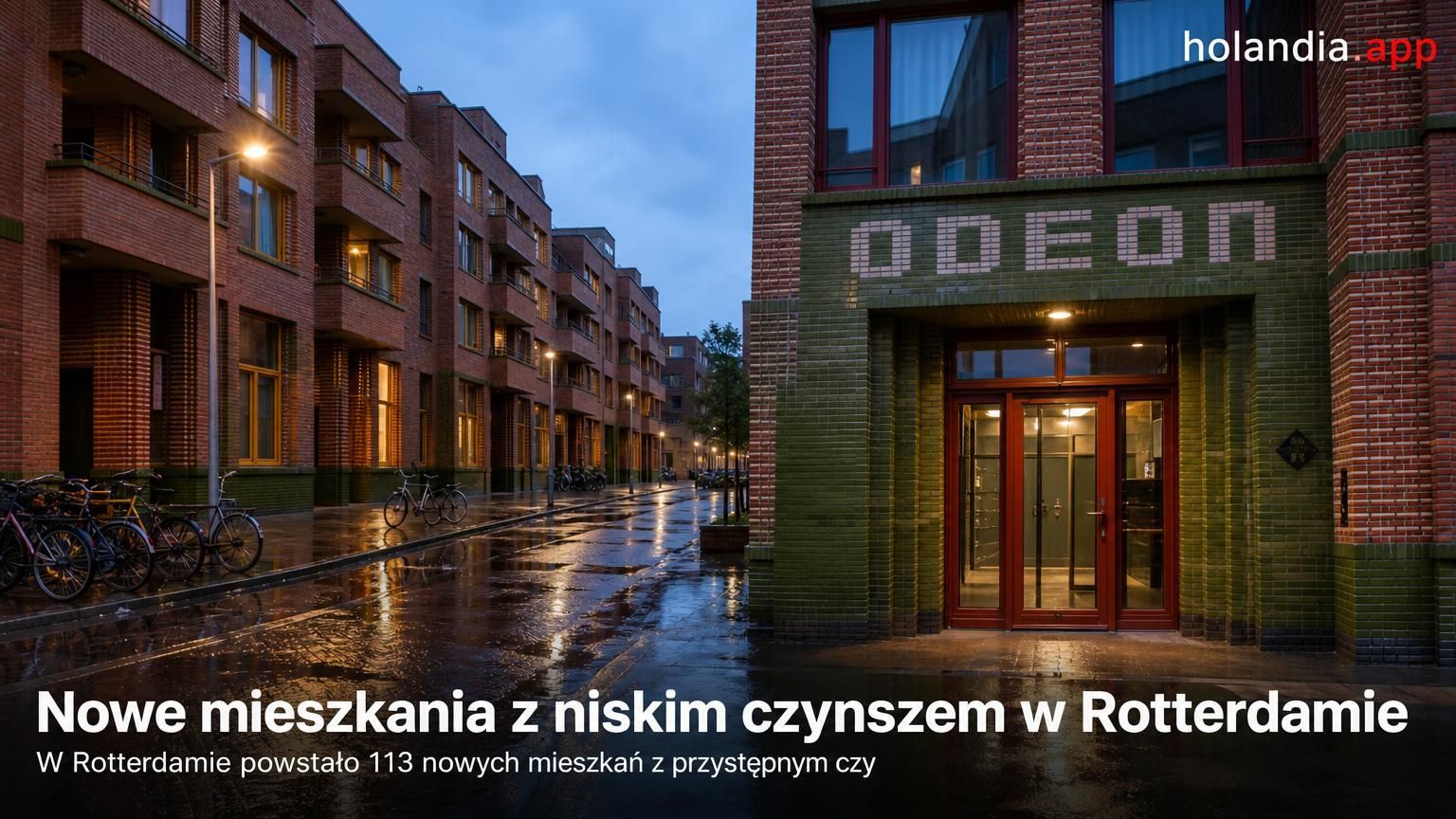 Nowe mieszkania z niskim czynszem w Rotterdamie