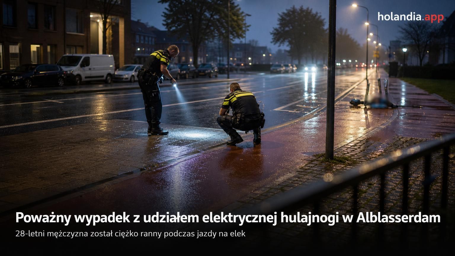 Mężczyzna poważnie ranny po wypadku na elektrycznej hulajnodze