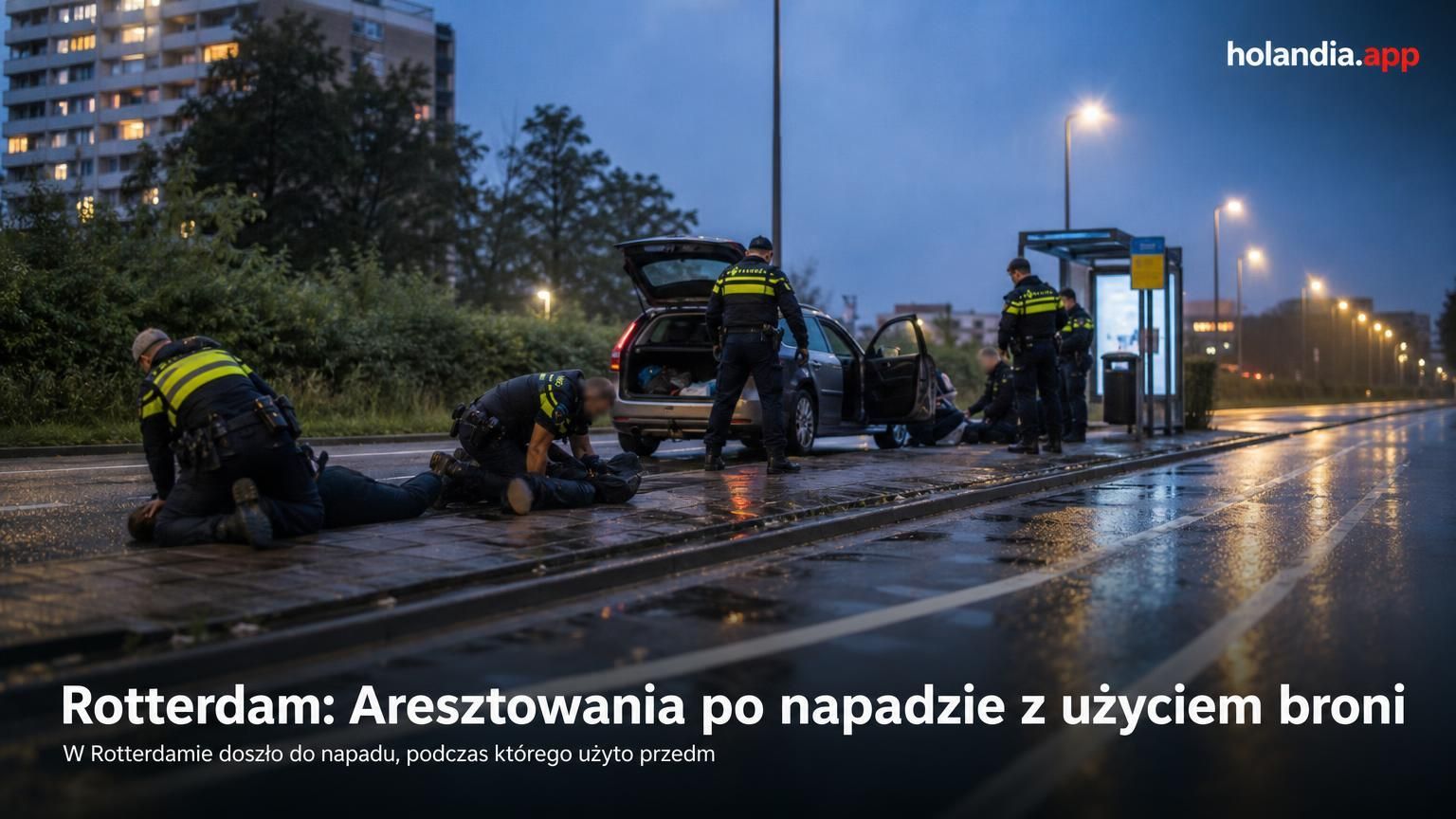Rotterdam: Aresztowania po napadzie z użyciem broni