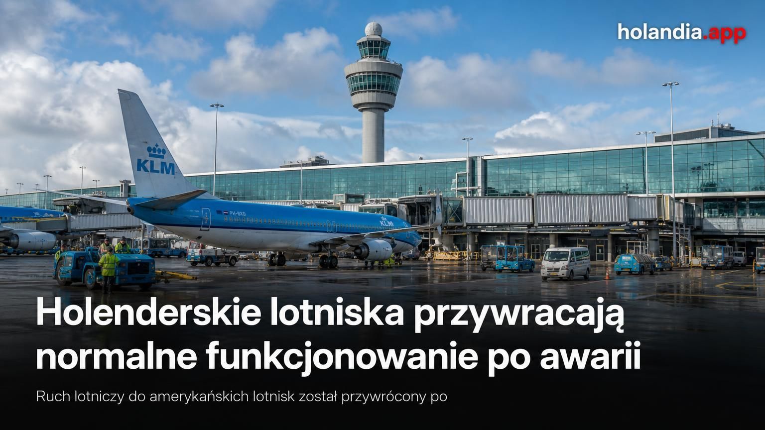 Holenderskie lotniska przywracają normalne funkcjonowanie po awarii