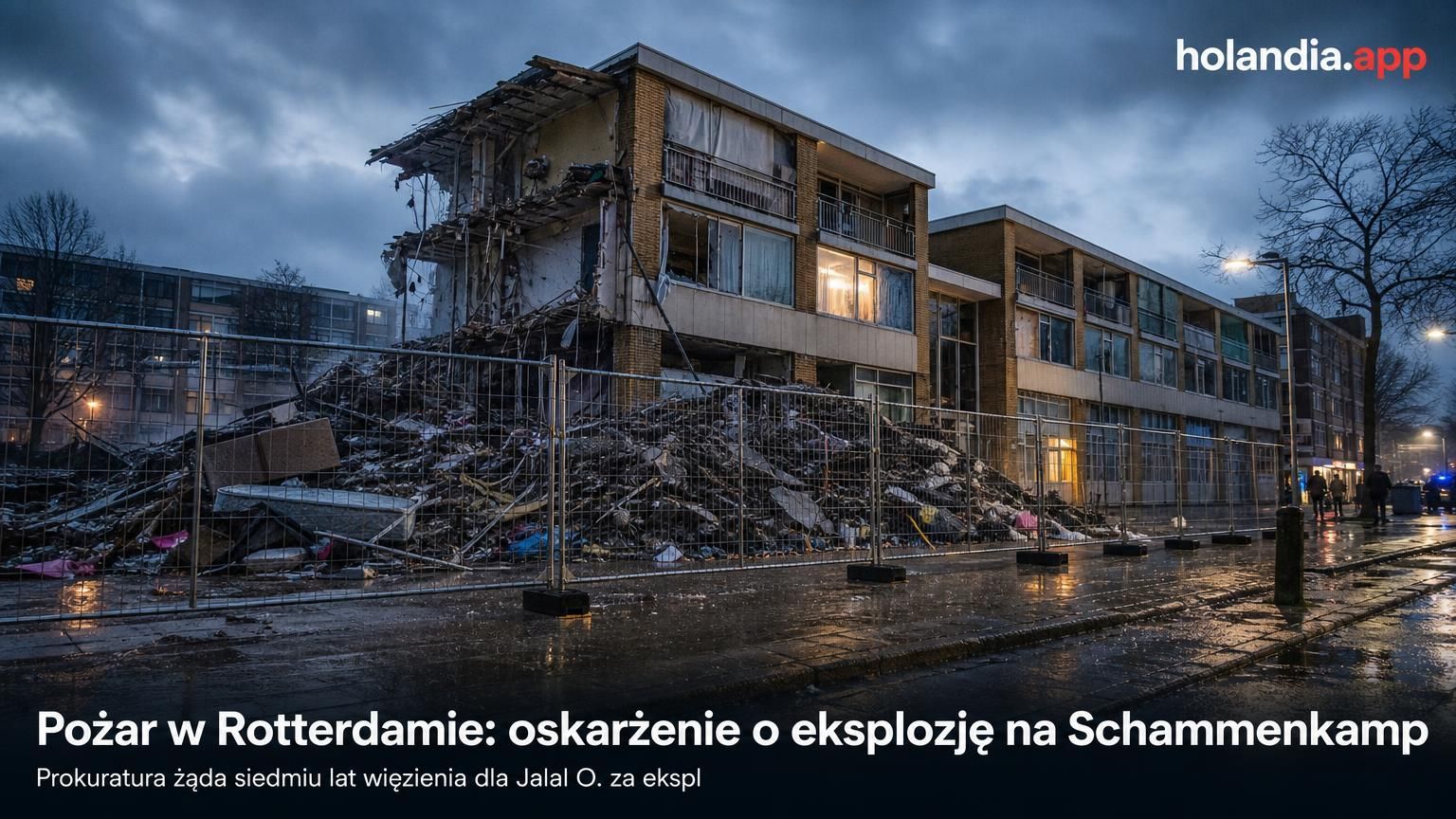 Pożar w Rotterdamie: oskarżenie o eksplozję na Schammenkamp